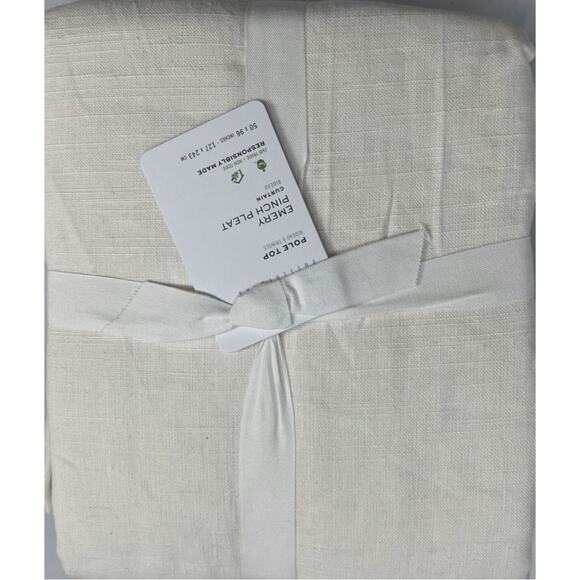 NWT! Pottery Barn Pole Top Lined Emery Pinch Pleat Curtain 50x96 in IVORY - Picture 3 of 7